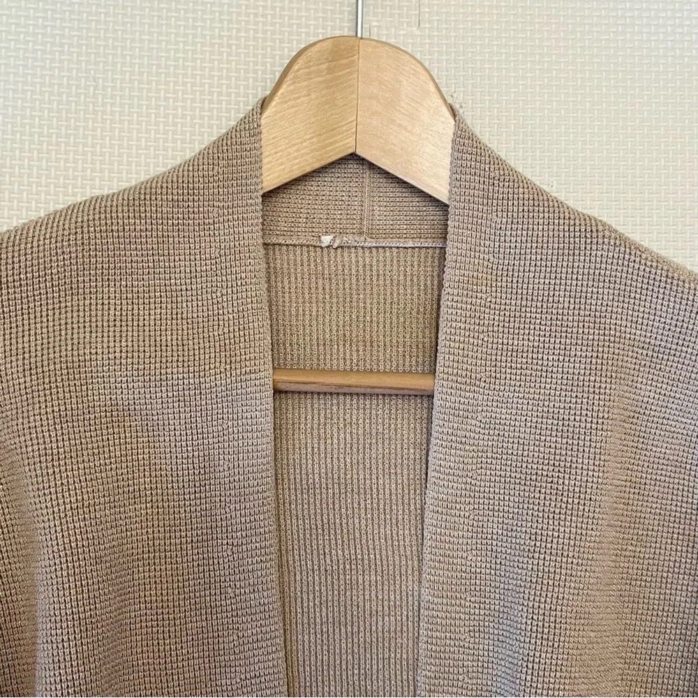 Cyrus Waffle Knit Open Cardigan Beige Neutral Size L - Picture 3 of 8